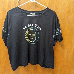 Cotton Good Vibes cropped T-shirt